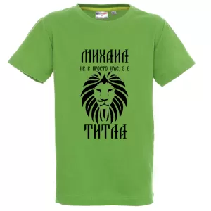 Цветна детска тениска- Михаил е титла