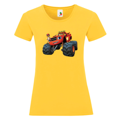 Цветна дамска тениска- Пламъчко и машините