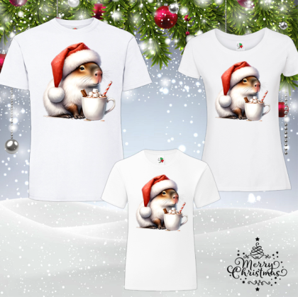 Комплект коледни тениски-  Капибара