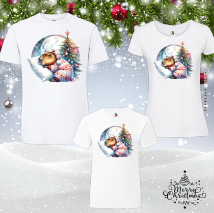 Комплект коледни тениски-  Капибара