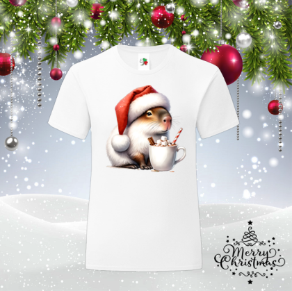 Мъжка коледна тениска - Капибара