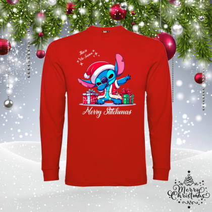 Мъжка коледна блуза - Стич