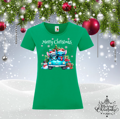 Коледна забавна тениска- Стич