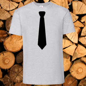 Мъжка сива тениска - Вратовръзка