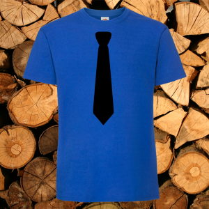 Мъжка синя тениска - Вратовръзка