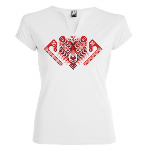 бяла Висококачествена дамска тениска с мотиви на шевици- Лошата дум