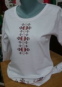 Дамска блуза с дълъг ръкав , мотиви на шевици-вариант2