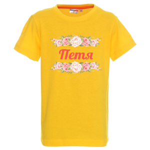 Цветна детска тениска- Петя и рози