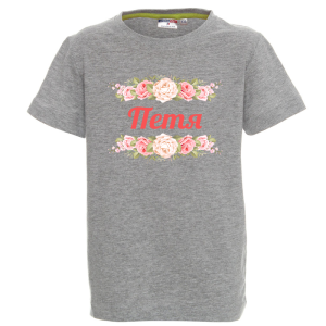 Цветна детска тениска- Петя и рози