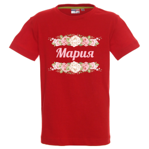Цветна детска тениска- Мария и рози