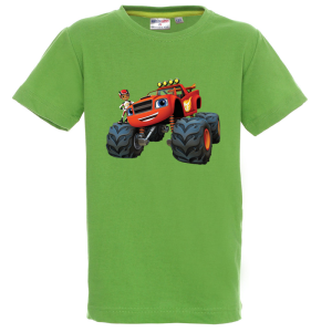 Цветна детска тениска- Пламъчко и машините