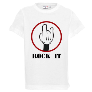 Бяла детска тениска- Rock it
