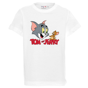 Бяла детска тениска- Том и Джери