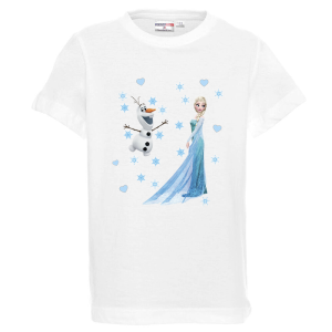 Бяла детска тениска- Замръзналото кралство, Елза