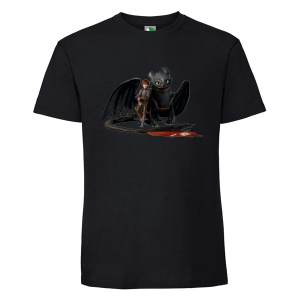 Черна мъжка тениска- Как да дресираш дракон
