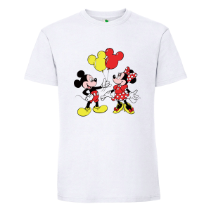 Бяла мъжка тениска- Мини и Мики Маус