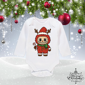 Коледно бебешко боди- Лабубу