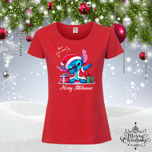 Дамска коледна тениска- Стич