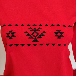 Дамска червена блуза с бродерия - Канатица