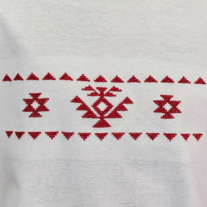 Мъжка  бяла блуза с бродерия- Канатица