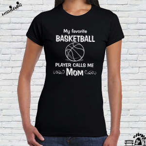 Дамска черна тениска- Basketball