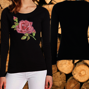 Дамска блуза с дълъг ръкав- "Българска роза"